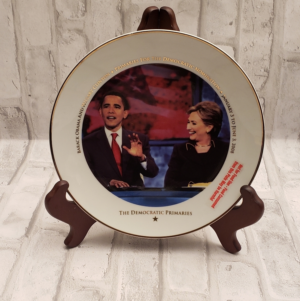2008 Democratic Primaries 1st Ed Collectible Plate